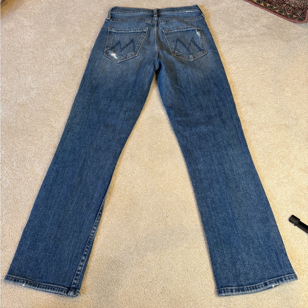 Mother Distressed Straight Leg Jeans Size 24 - Picture 2 of 12